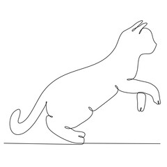 cat continuous line art