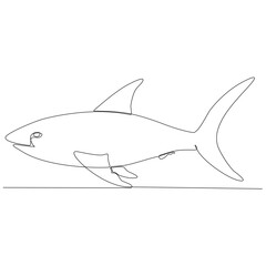 Obraz premium continuous line art fish vector illustration