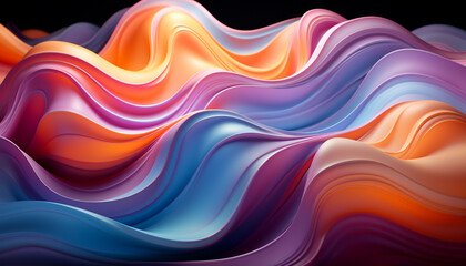Obraz premium Abstract backdrop with smooth, flowing wave pattern in vibrant colors generated by AI