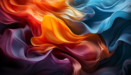 Abstract backdrop with flowing wave pattern in vibrant colors generated by AI
