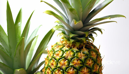 Fototapeta premium Freshness and sweetness of a ripe pineapple in tropical climate generated by AI