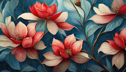 The pattern with flowers wallpaper.