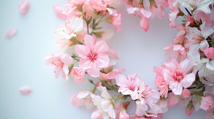 White Canvas of Grace, Painted with Petals of Pink