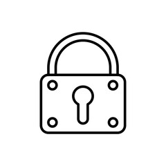 Padlock outline icons, minimalist vector illustration ,simple transparent graphic element .Isolated on white background