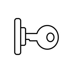 Key lock outline icons, minimalist vector illustration ,simple transparent graphic element .Isolated on white background