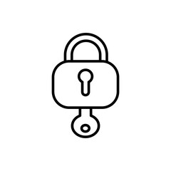 Padlock outline icons, minimalist vector illustration ,simple transparent graphic element .Isolated on white background
