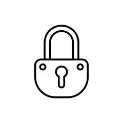 Padlock outline icons, minimalist vector illustration ,simple transparent graphic element .Isolated on white background