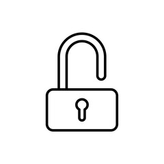 Open lock outline icons, minimalist vector illustration ,simple transparent graphic element .Isolated on white background