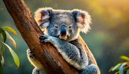 The koala rest in tree.