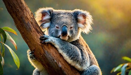 Obraz premium The koala rest in tree.