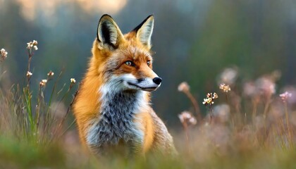 The red fox vulpes in the jungles.