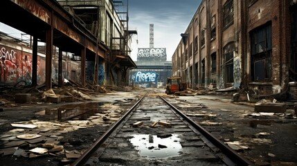 graffiti urban industrial background illustration warehouse gritty, gritty gritty, gritty gritty...