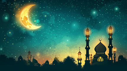 ramadan and idul fitri background, Enchanting Ramadan and Eid Al-Fitr