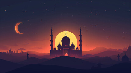 Fototapeta na wymiar ramadan and idul fitri background, Enchanting Ramadan and Eid Al-Fitr