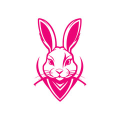 Pink Easter Bunny Rabbit Illustration