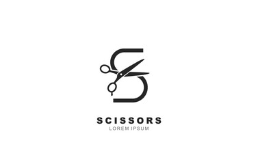 S Letter Scissors logo template for symbol of business identity