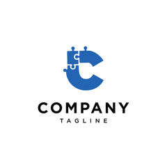 Letter C puzzle logo icon vector template.eps