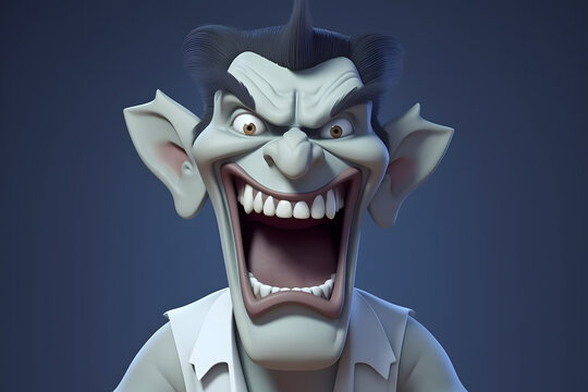3d rendering of Vampire cartoon monster