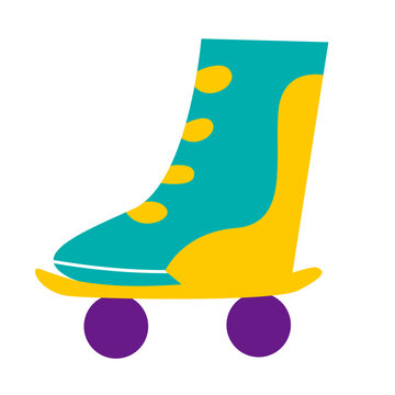 Skates of cute clip art vector flat illustration