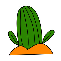 Fototapeta na wymiar Cactus of cute clip art vector illustration