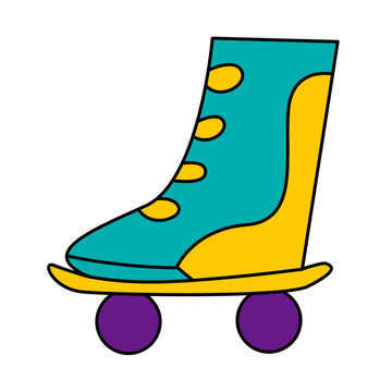 Roller skates of cute clip art vector illustration