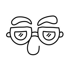 Glasses f doodle clip art vector illustration