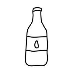 Bottle water of doodle clip art vector illustration