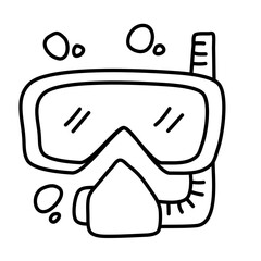 Diver of doodle clip art vector illustration