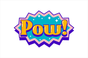 Pow Geometric Shapes y2k Sticker Design