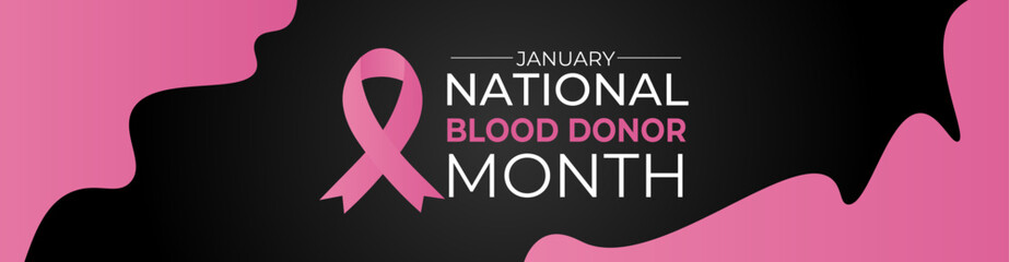 Vector illustration on the theme of National Blood Donor month observed each year during January. banner, cover, flyer, brochure, greeting card, Holiday, poster, card and background design.