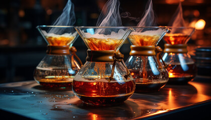 Fototapeta premium Drink alcohol at the bar, a close up of a cocktail generated by AI