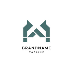 Unique modern geometric creative elegant letter W logo template