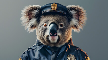 Koala in Police Uniform