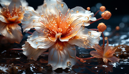 Fototapeta premium A vibrant bouquet of colorful flowers reflects beauty in nature generated by AI