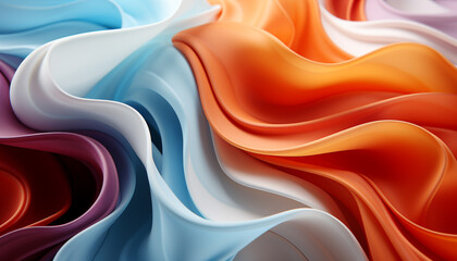 Abstract backdrop with smooth wave pattern in vibrant colors generated by AI
