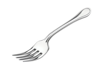 Shiny silver fork isolated on a transparent background, perfect for your kitchen and dining needs