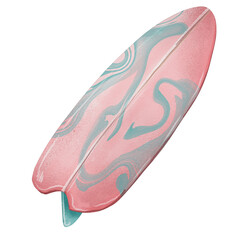 watercolor surfboard, summer illustration clip art transparent png