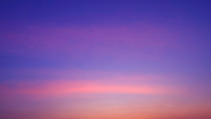 Evening Sky Background with Colorful Pink Sunset Cloud on Blue Romantic Twilight sky