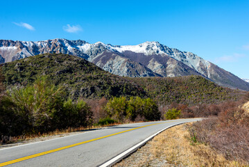 Andean landscape seen from Route 40 on the way from San Carlos de Bariloche to El Bolsón on a sunny autumn morning.