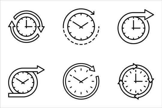 Long term icon set. clock sign. vector illustration