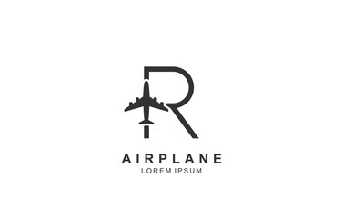 R Letter Plane Travel logo template for symbol of business identity