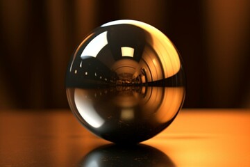 Shiny sphere on computer-generated background. Generative AI