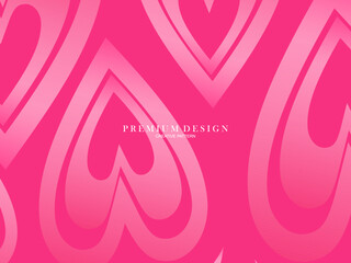 Pink heart background with modern concept. Romantic cute background.