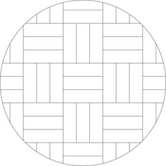 Three break pattern,  Sankuzushi round shape, with frame