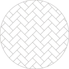Ajiro pattern round shape with frame