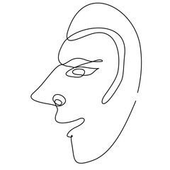 mask theater tragedy and humor oneline continuous line art