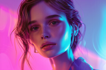 Obraz premium Human portrait game background style 3d stylish illustration