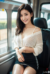 通勤電車の誘惑パンチら美女