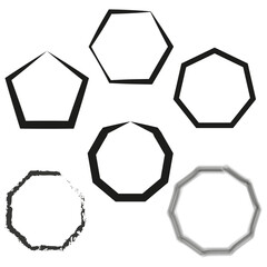Grunge hexagon. Vector illustration. EPS 10.