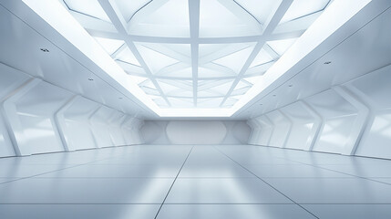 Futuristic Elegance: Pristine Gallery Hall in High Definition
